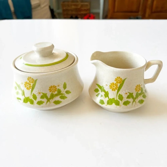 Nikko Ceramics Japanese Cream and‎ Sugar 80s Floral Cottagecore Pottery Fairykei - Picture 11 of 11